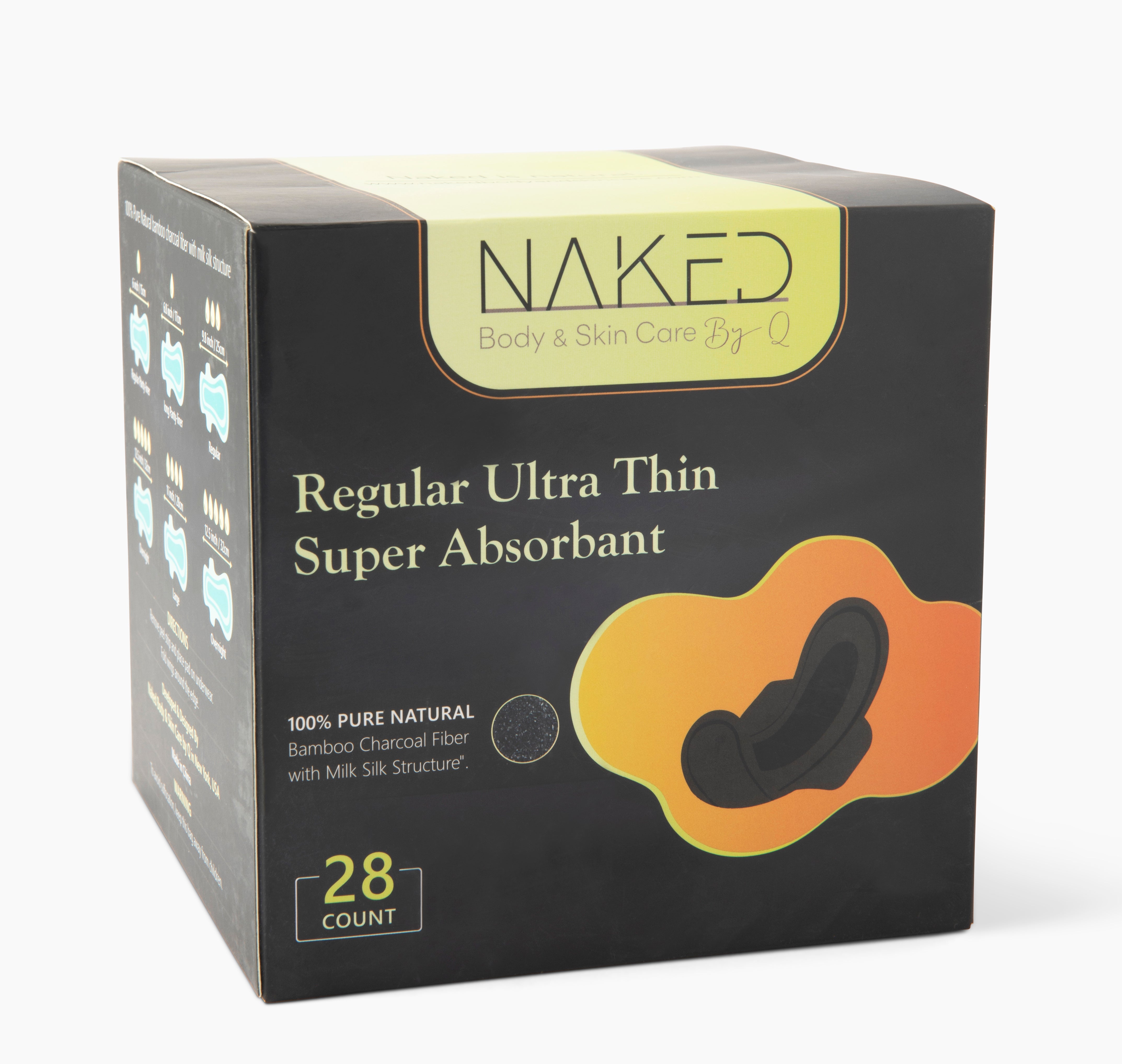 100% Natural Bamboo Charcoal Sanitary Napkins (Regular)